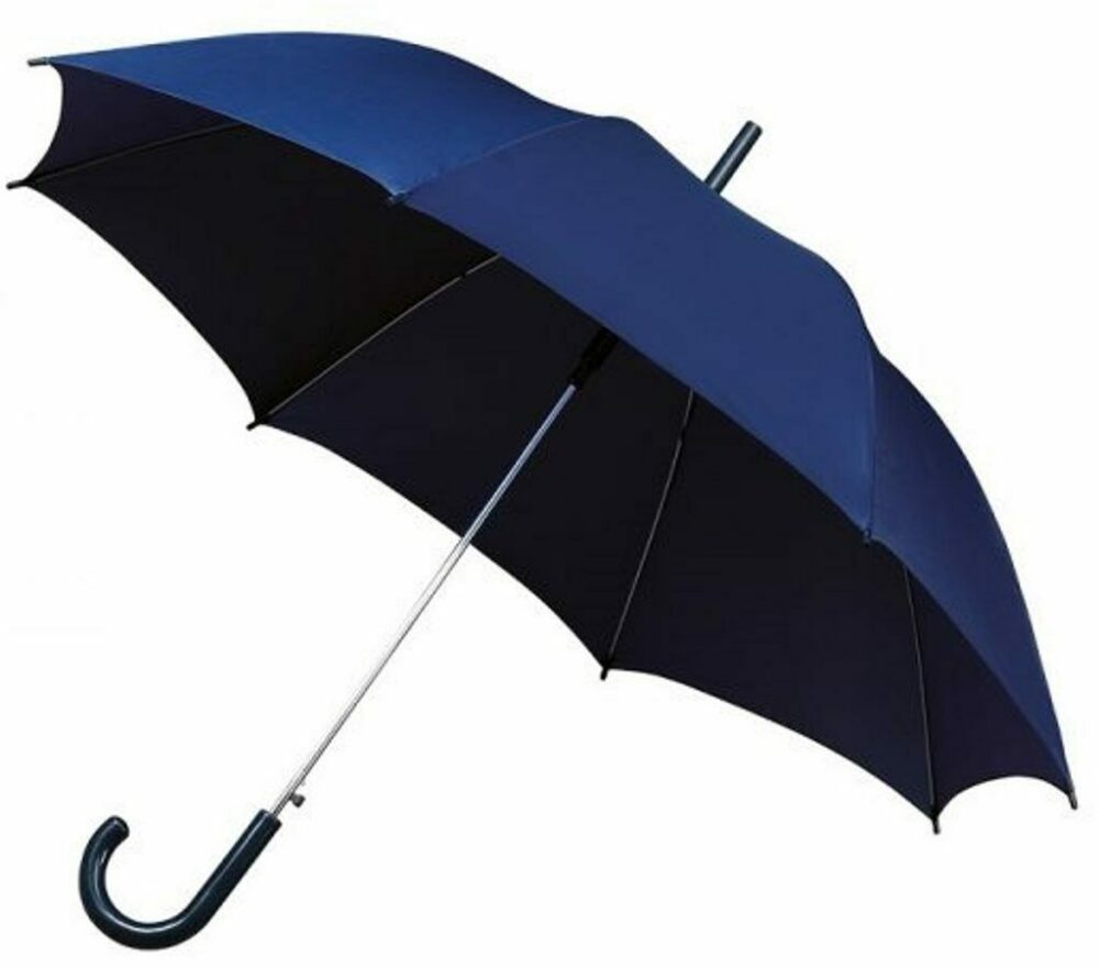 blue walking umbrella