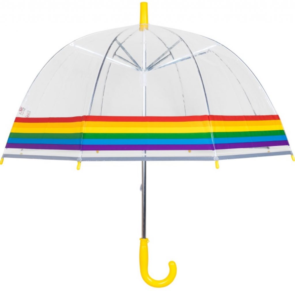 yellow rainbow umbrella view