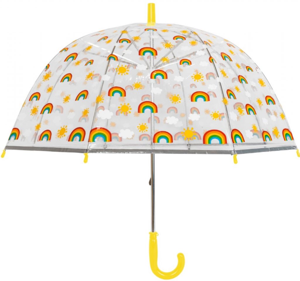 kids yellow umbrella side view