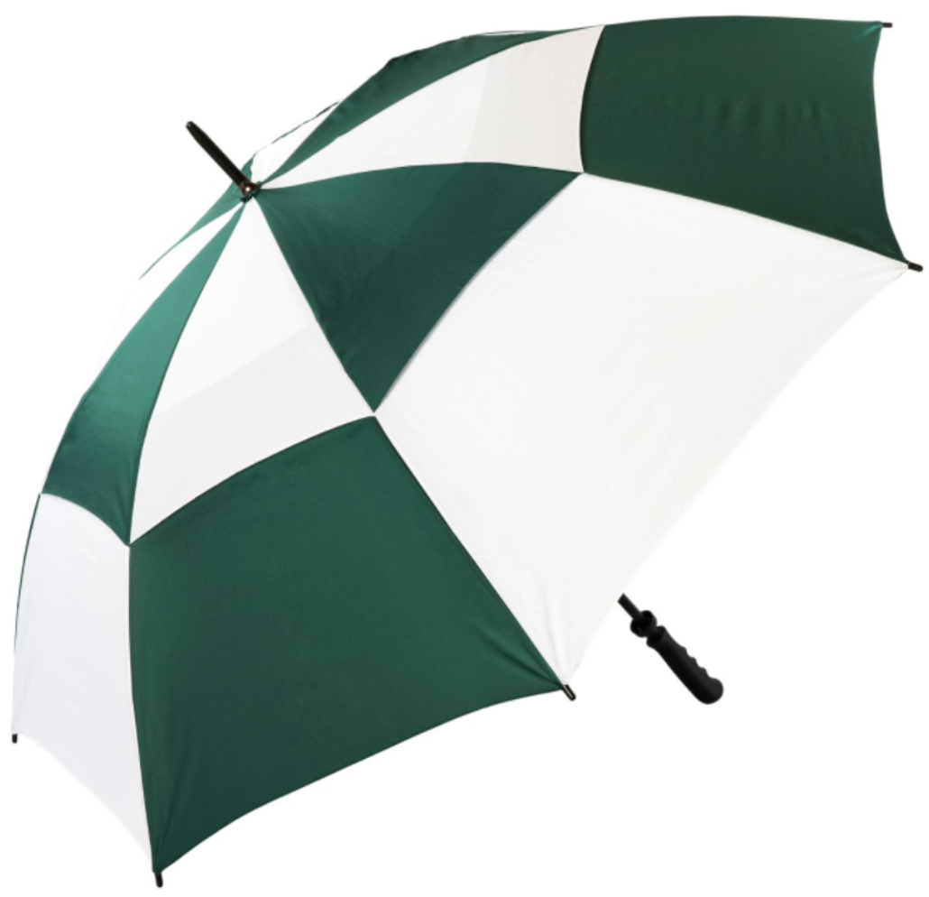 Green & White Vented Golf Umbrella