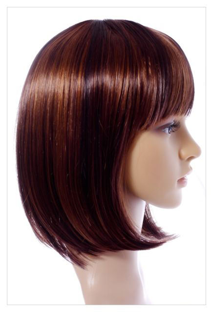 Golden Brown Straight Hair 14 Inch In Length Synthetic Hair Wigs-649