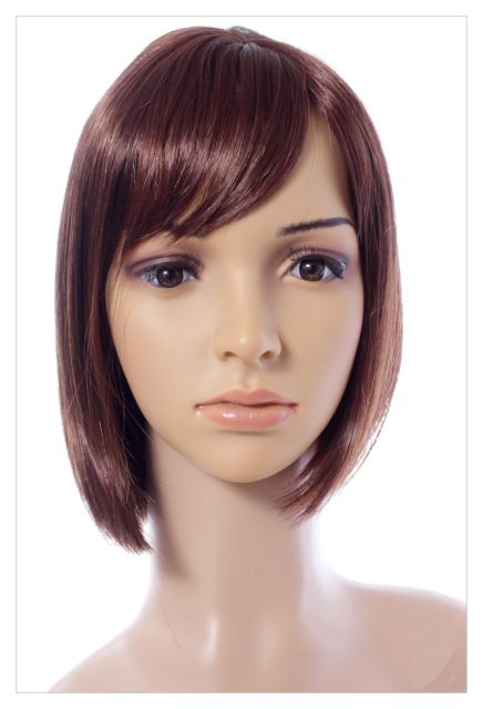 Boycut Style Short Dark Brown Auburn wig