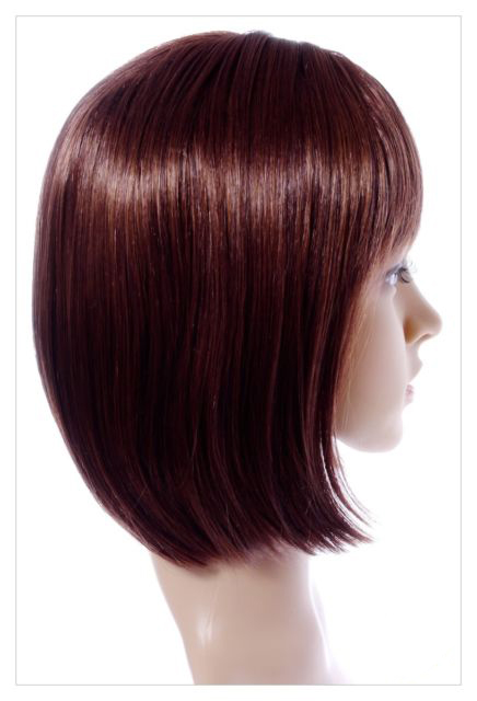 Boycut Style Short Dark Brown Auburn Lady Wig