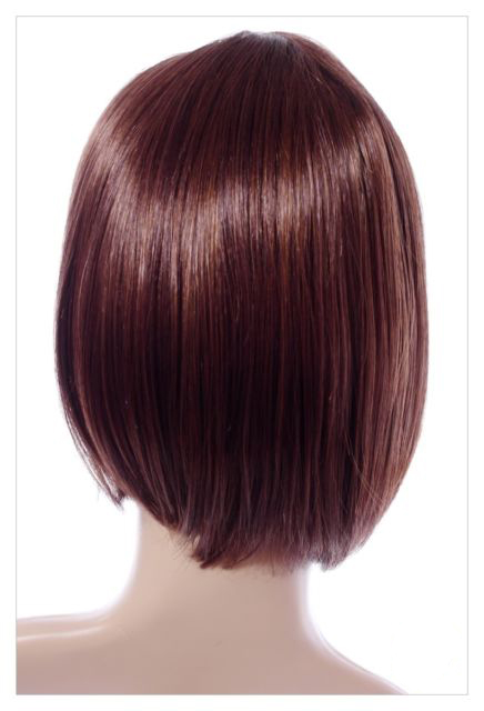 Boycut Style Short Dark Brown Auburn Lady Wig