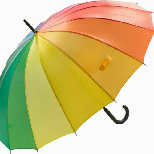 multicoloured rainbow umbrella