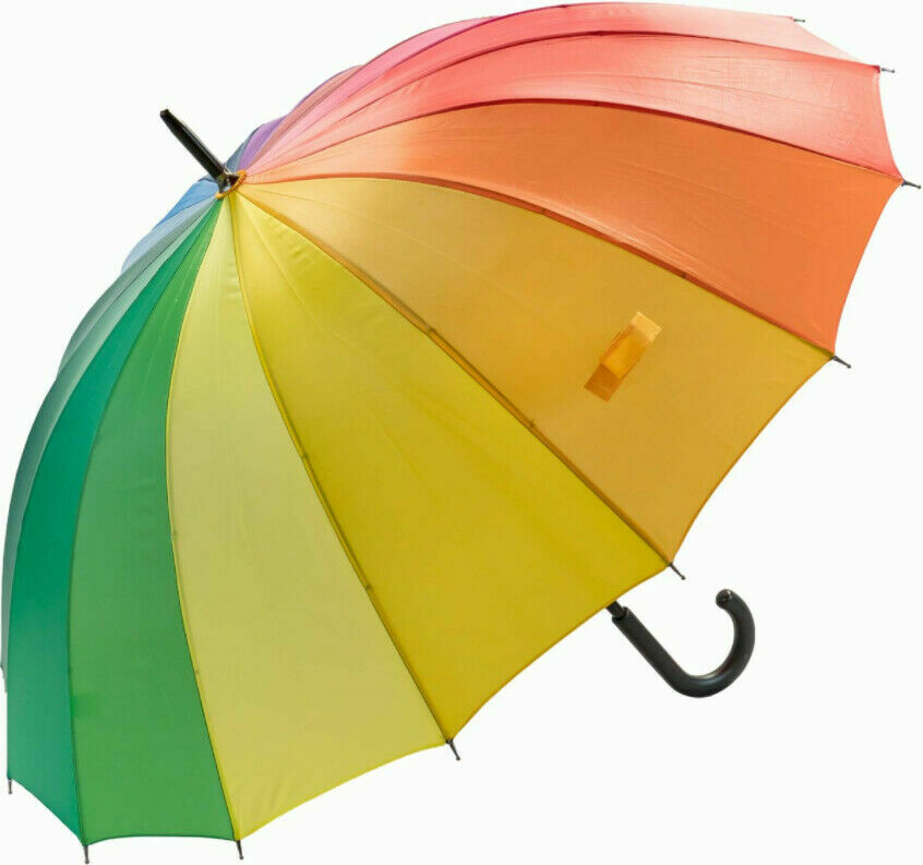 multicoloured rainbow umbrella